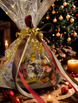 Stenassiett med godis Inslagen