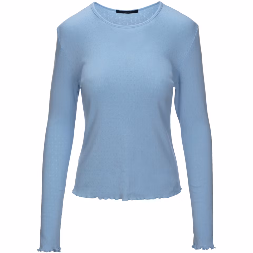Luxzuz - Pointelle T-Shirt Lysblå
