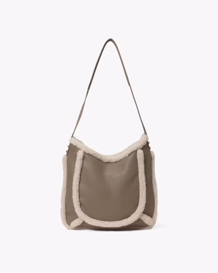 DAY ET - Medium Faux Shearling Crossbody Skulderveske