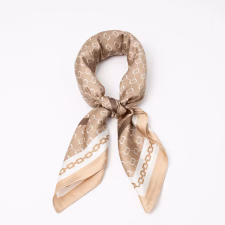 Skjerf Lenkeprint Beige/Brun