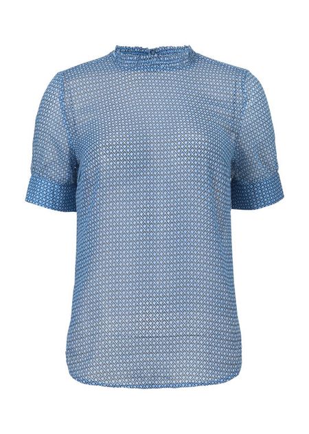 Rachel Print Top - Serenity Grid