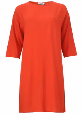 Geo Dress - Fire Red