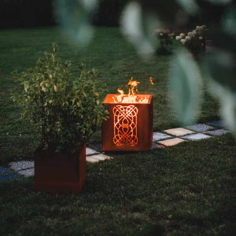 Corten Eldstad Utomhus Laterna