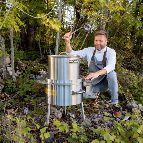 Soppstation med gasolbrännare 36 L grillsymbol