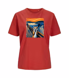 T-shirt  Dam - Edvard Munch Scream Cat