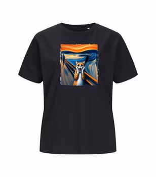 T-shirt  Dam - Edvard Munch Scream Cat