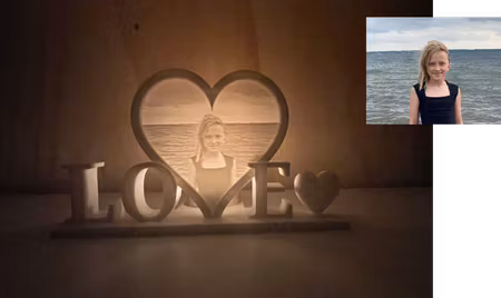 Ljuslykta LOVE med egen bild