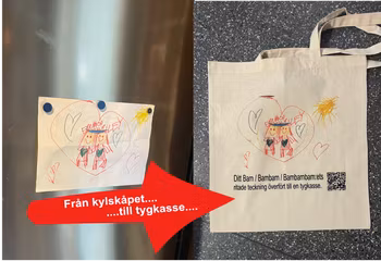 Tygkasse långa handtag med valfritt tryck.
