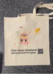 Tygkasse långa handtag med valfritt tryck.