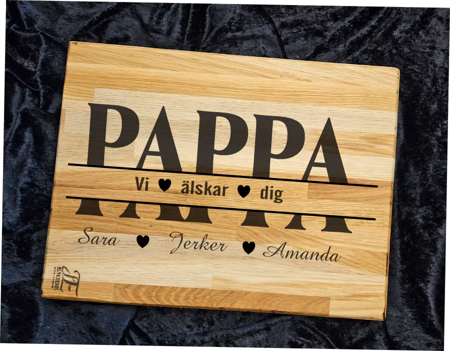 Skärbräda i ek till älskade Pappa 2
