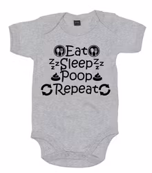 Kortärmad Body Eat Sleep Poop Repeat