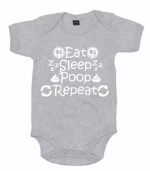 Kortärmad Body Eat Sleep Poop Repeat