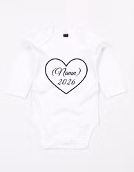 Långärmad Body Med Valfritt Namn & År Med Hjärta