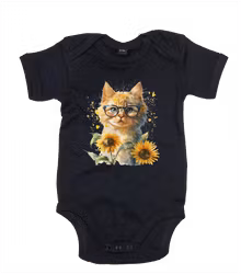 Katt med glasögon - Kortärmad Body