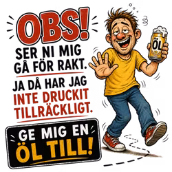 Linne Ölburkshalvmaran - OBS! Ge mig en öl till!
