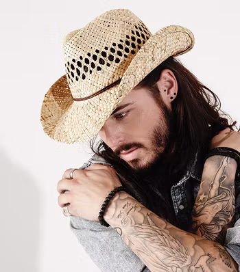 Ölburkshalvmaran Cowboyhatt i Strå – One Size