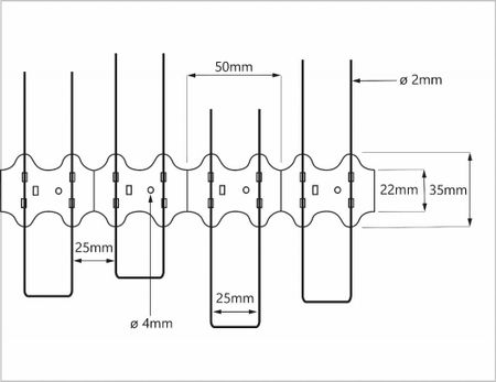 Fågelpiggar till solceller 30 meter, 21 cm höga