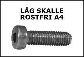 Cylindrisk insexskruv låg skalle RF A4 - Materialexperten