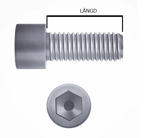 M1,6 Skruv Insex Cylindrisk DIN 912 A4