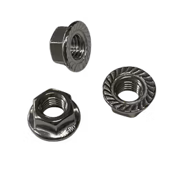 Flänsmutter med räfflor A4 DIN 6923