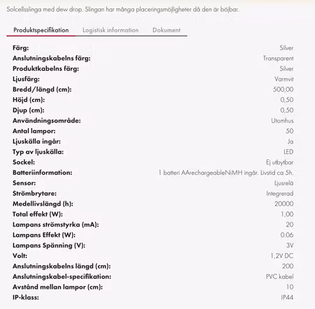 Ljusslinga solenergi utomhusbruk