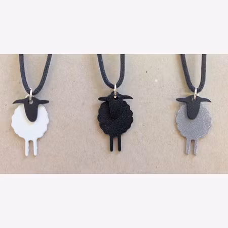 Halsband Får med läderband