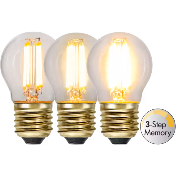LED-LAMPA E27 G45 SOFT GLOW 3-STEP MEMORY