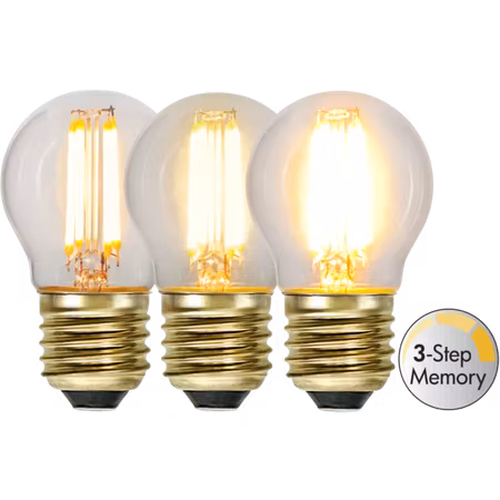 LED-LAMPA E27 G45 SOFT GLOW 3-STEP MEMORY