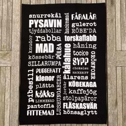 Kökshandduk på skånska, svart