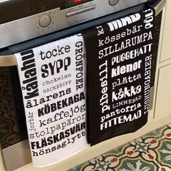 Kökshandduk på skånska, svart