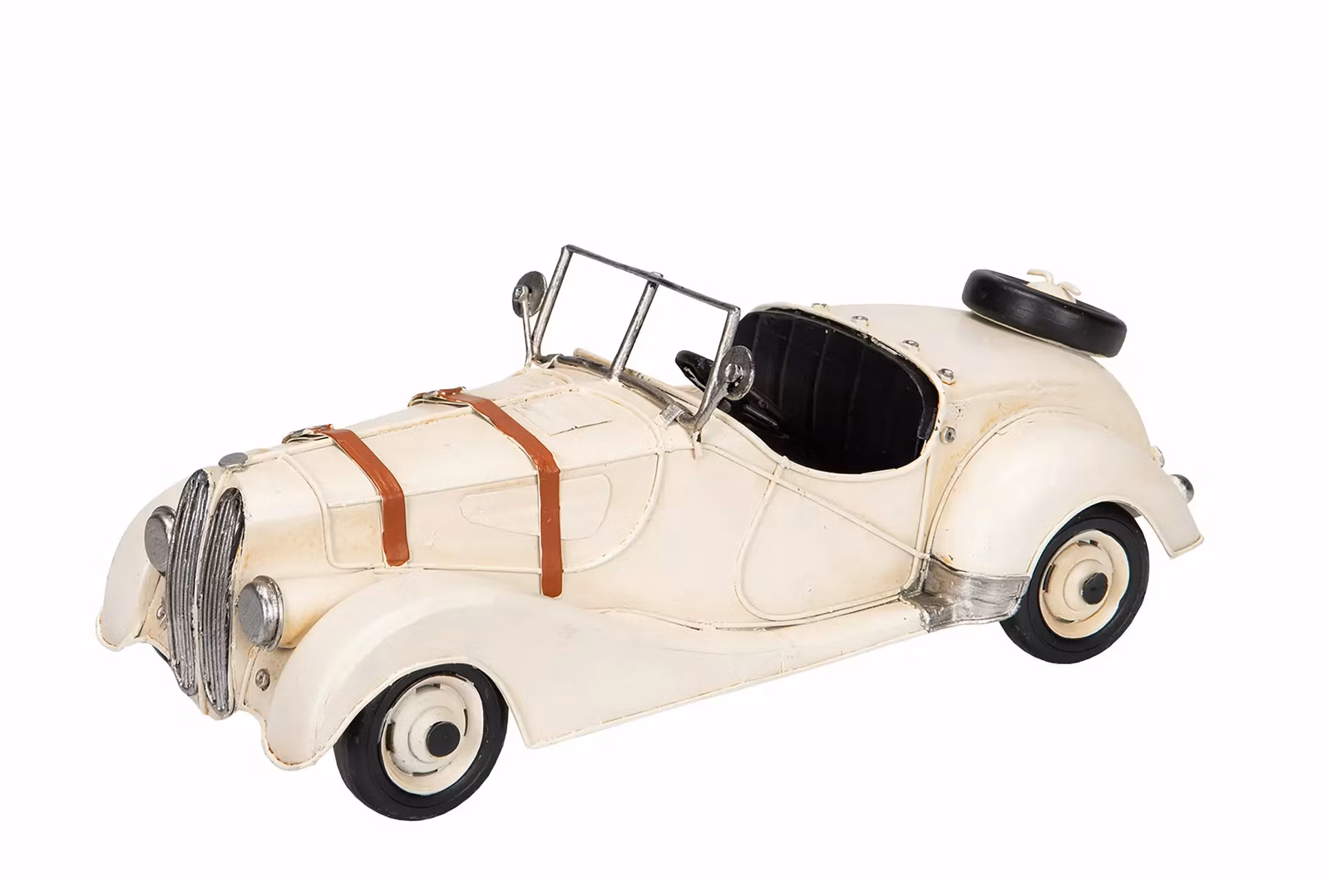 vit retro veteranbil cabriolet från a lot dekoration