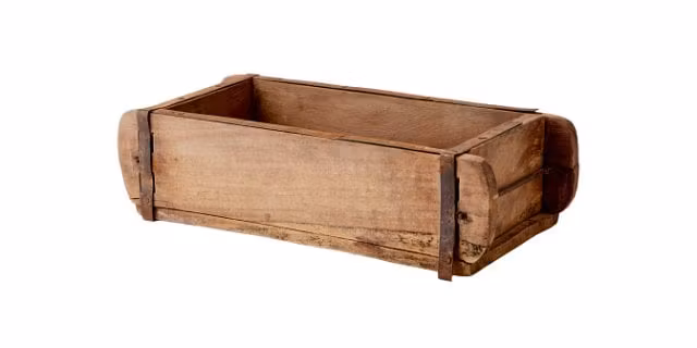 Tegelstensform gammal använd vintage träform