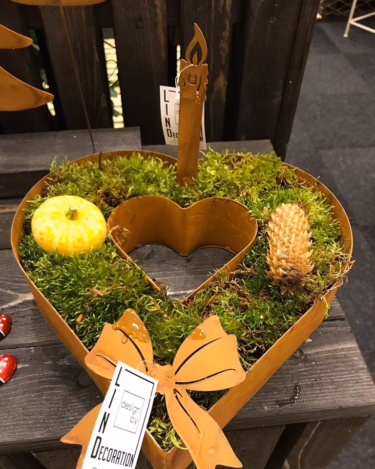 Hjärta av metall rost för plantering från Lind decorations