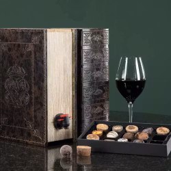 Vinbox / Boklåda i läderlook