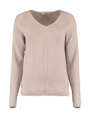 Stickad tröja i beige