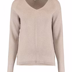 Stickad tröja i beige