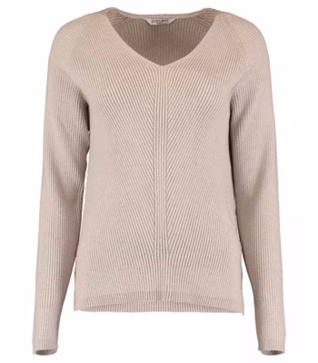 Stickad tröja i beige