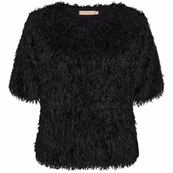 Mjuk, fluffig topp i svart