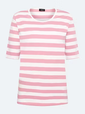 Randig topp, rosa/vit