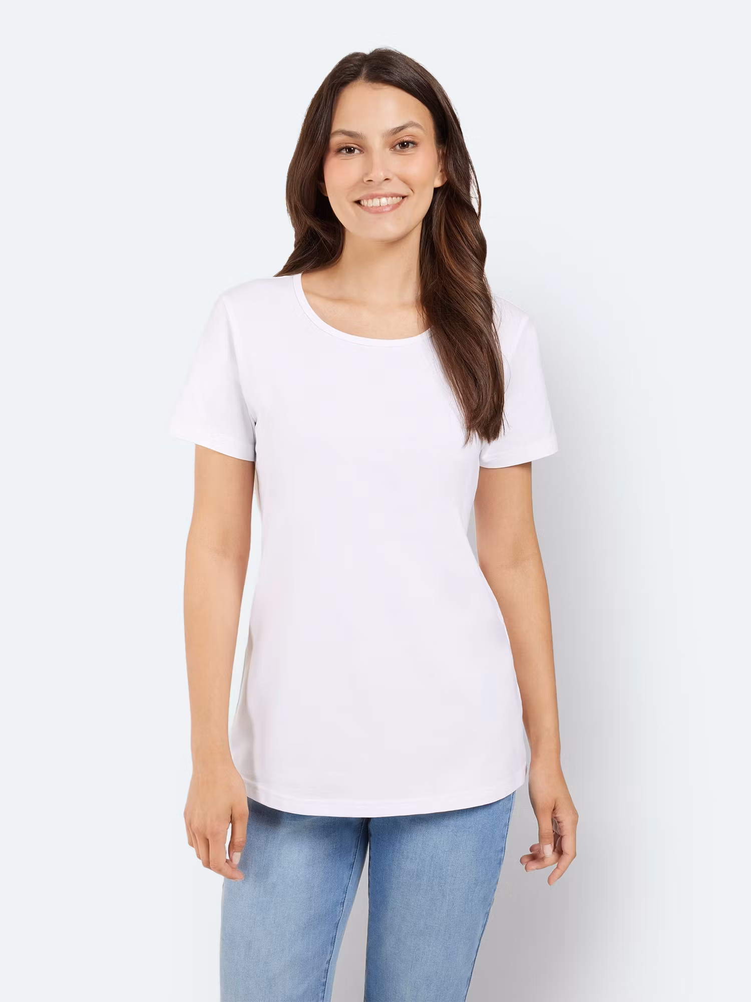 bomullstopp vit kortärmad t-shirt topp jensen