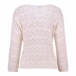 Stickad kofta benvit