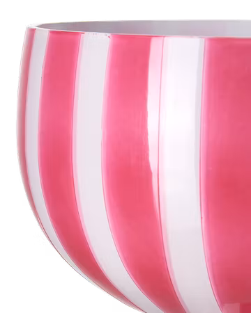Skål på fot rosa/vit