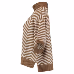 Stickad tröja / ponchotröja - taupe/offwhite