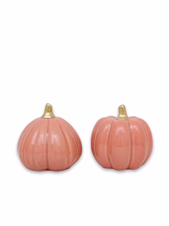 pumpa glaserad keramik tegelrosa guldstjälk