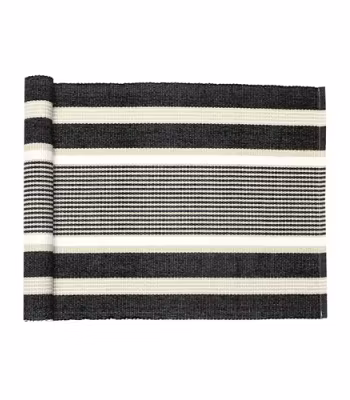 Löpare 33x120 cm - svart/linne/beige