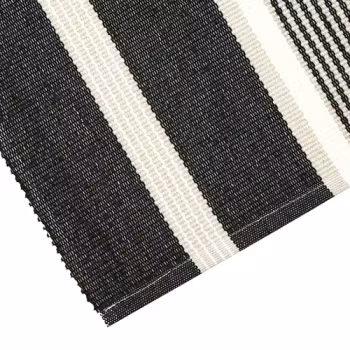 Löpare 33x120 cm - svart/linne/beige