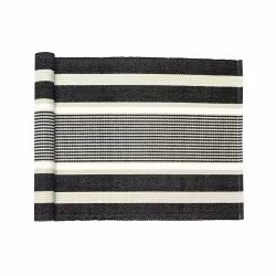 Löpare 45x140 cm - svart/linne/beige