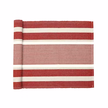 Löpare 33x240 cm - m.röd/linne/beige