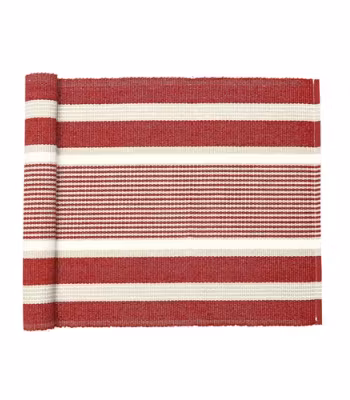 Löpare 33x240 cm - m.röd/linne/beige
