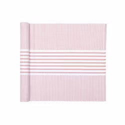 Löpare 33x120 cm - rosa/vit